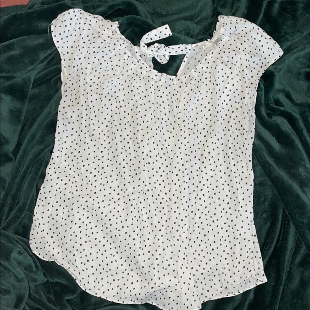 Sheer polka dot blouse